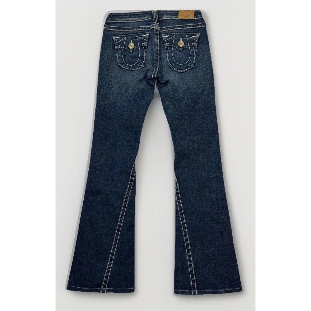 Vintage Y2K Womens 28‎ True Relgion Joey Super T Low Twist Seam Flare Leg Jeans